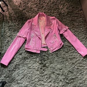 Faux leather Barbie dream jacket
